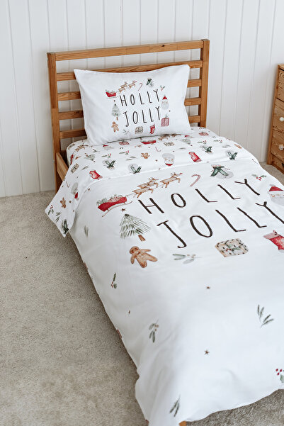 NOU طقم غطاء لحاف فردي للعام الجديد من هولي جولي (160x220)