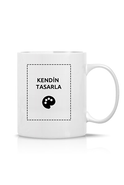 NATUREL Kendin Tasarla Kişiye Özel Klasik Beyaz Kupa Bardak Kutulu