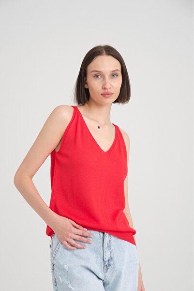 Su Moda Women's Athlete Mercerized Comfortable Fit Front and Back V-Neck Strap Athlete