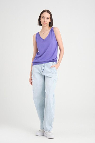 Su Moda Atletă pentru femei Mercerized, cu potrivire confortabilă, în față și în spate, cu decolteu în V