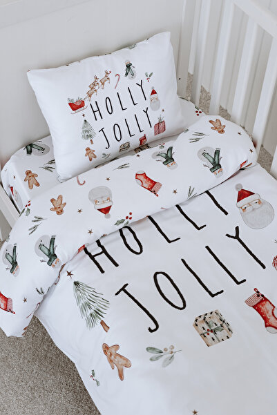 NOU طقم غطاء لحاف سرير بارك للعام الجديد من هولي جولي (80×120 + 35×45 + 70×110+15)