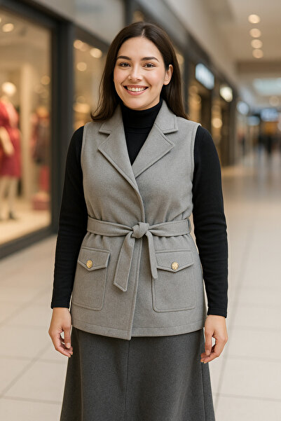 OUTLETSTORE yelek uzun - kaşe kumaş