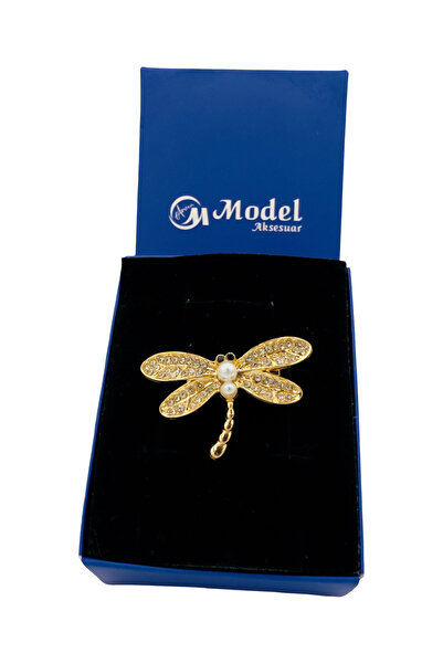 model aksesuar Yusufçuk Zirkon Taşlı Broş