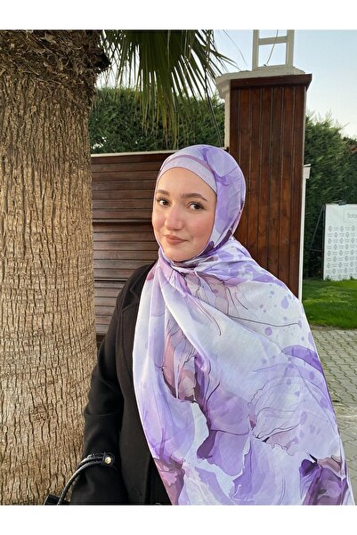 de LUNA Roza Desen Soft Şal - Lila