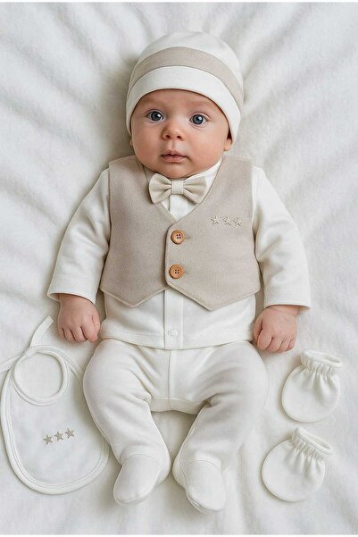 Baharda Nova 100% Cotton Baby Boy Newborn 5-Piece Hospital Discharge Set / Me...