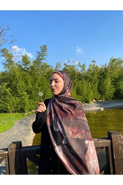 de LUNA Roza Desen Soft Şal - Bordo