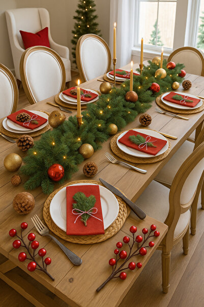 Parti dolabı 160cm Yılbaşı Ağaç Çam Dalı Garland Ledli Günışığı Yeni Yıl Deko...