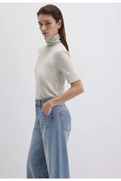 Mavi M1613613 Short Sleeve Pullover Turtleneck T-Shirt Women's T-Shirt Beige