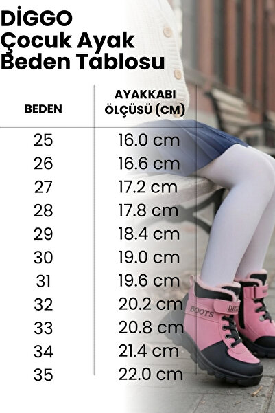 DİGGO Χειμερινές μπότες για κορίτσια με φερμουάρ και βέλκρο, ανθεκτικές στο νερό και το κρύο