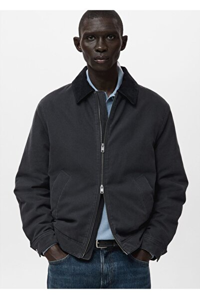 MANGO Man Fitilli kadife yakalı kapitone ceket