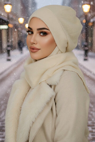 Aişe tesettür Krem Yumoş Tesettür Bere