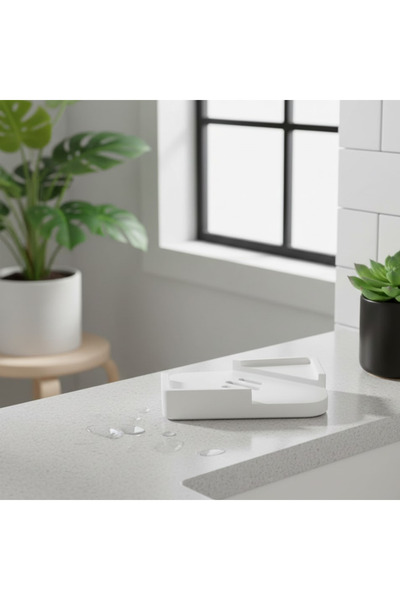 Fiyera Home White Rectangular Perforated Soap Dish