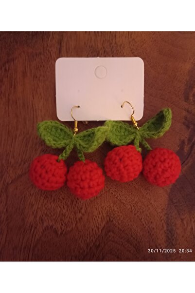 Handmade El Yapımı Tasarım Kiraz Küpe
