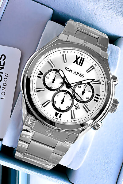 Tom Jones Erkek Kol Saati 3 Atm Su Geçirmez Gümüş Renk Çelik Kordon Cbk632