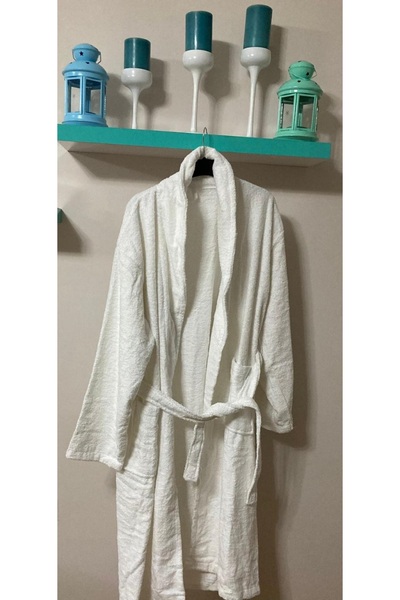 DC Home Soho Women's Bathrobe Pique - White - L/XL