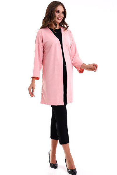 Şiir Γυναικείο κιμονό και ζακέτα από χτενισμένο βαμβάκι με χαμηλό μανίκι σε χρώμα σομόν