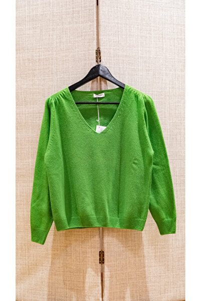 FASHION Pulover cu guler în V texturat 3D și mâneci lungi din amestec de lână...