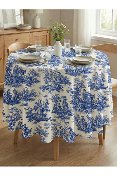 shopshop Navy Blue English French Peasants Patterned Rustic Vintage Decorativ...