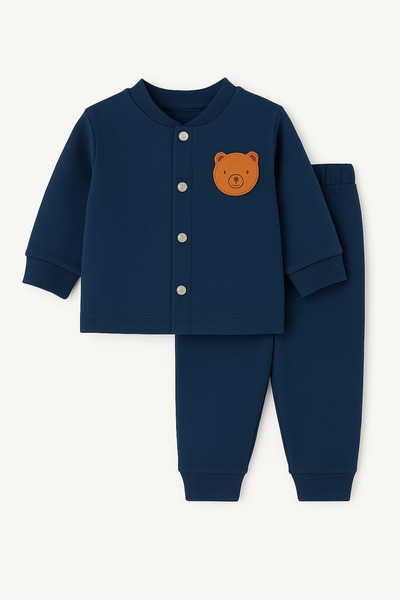 Oz Baby Pamuklu Likralı Önden Çıtlı 4 Mevsim Bebek Takımı (6-24 Ay)