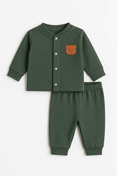 Oz Baby Pamuklu Likralı Önden Çıtlı 4 Mevsim Bebek Takımı (6-24 Ay)