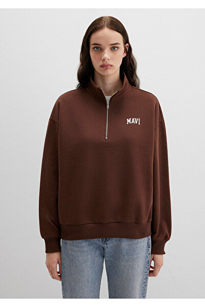 Mavi Кафява суитшърт с лого 1S10179-88062