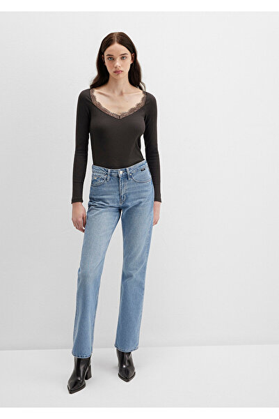 Mavi Long Sleeve Brown T-Shirt Fitted / Slim Fit 1613851-70262