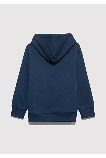 Mavi Logo Printed Navy Blue Hooded Sweatshirt 6610110-70720