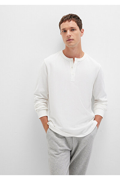 Mavi Μπλουζάκι με μακριά μανίκια εκρού Loose Fit / Loose Comfortable Cut 0613115-70057