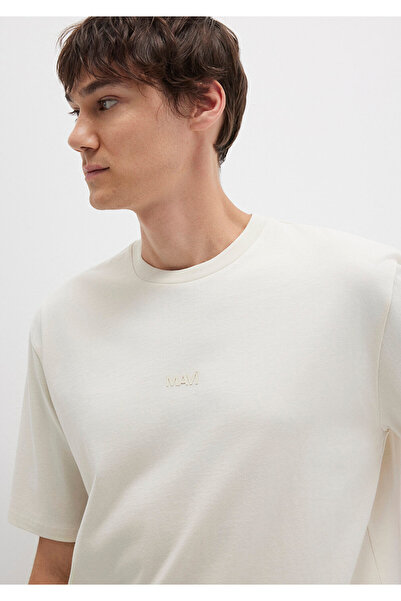 Mavi Logo Ecru Basic T-Shirt Relaxed Fit / Relaxed Fit 0613093-70134