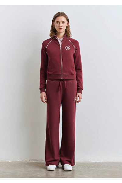 Mavi Burgundy Sweatshirt with Piping Detail and Zipper 1S10365-70393