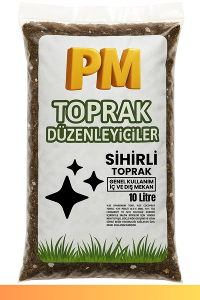 PM TOPRAK Sihirli Toprak (10L) – İthal Torflu, Perlitli Besleyici Saksı Toprağı