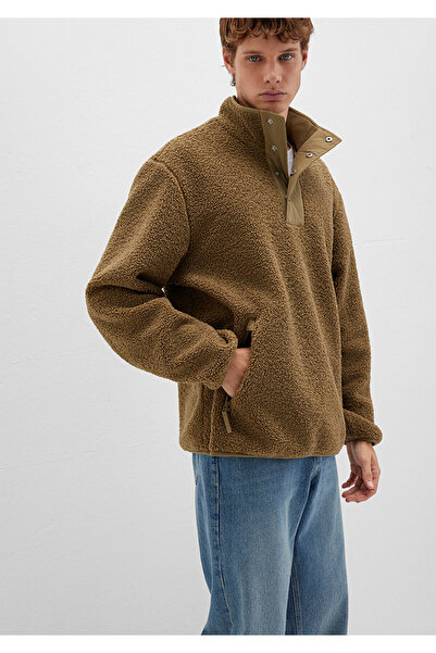 Mavi Mock Neck Brown Sweatshirt Loose Fit / Relaxed Fit 0110737-70362