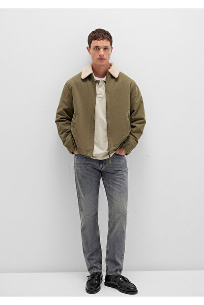 Mavi Faux Fur Detailed Green Jacket Loose Fit / Relaxed Fit 0110627-87538