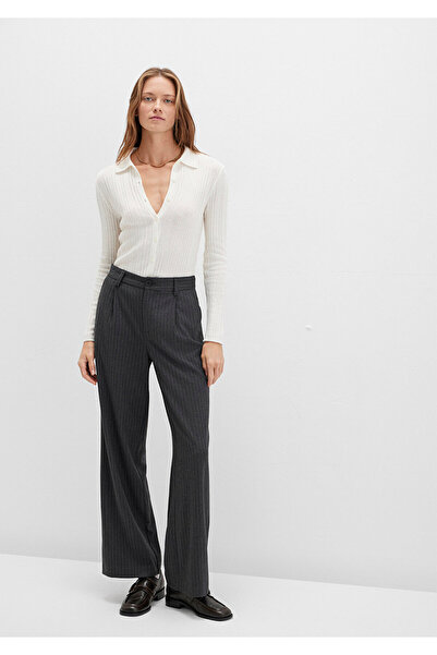 Mavi Striped Anthracite Fabric Trousers 1011090-89872