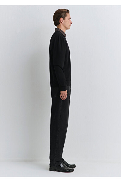 Mavi Велосипедний комір Чорний вовняний светр Regular Fit / Нормальний крій 0710384-900