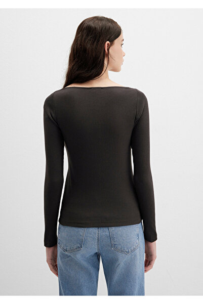 Mavi Long Sleeve Brown T-Shirt Fitted / Slim Fit 1613851-70262