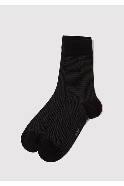 Mavi Seal Logo Embroidered Black Socks 092296-900