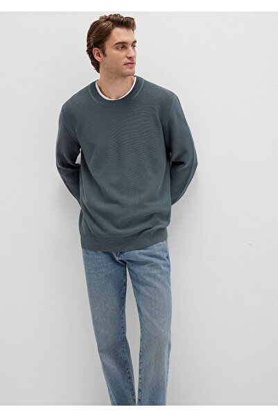 Mavi Grüner Pullover mit Rundhalsausschnitt, reguläre Passform, normal geschnitten 0710197-80889