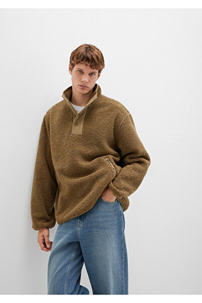 Mavi Mock Neck Brown Sweatshirt Loose Fit / Relaxed Fit 0110737-70362