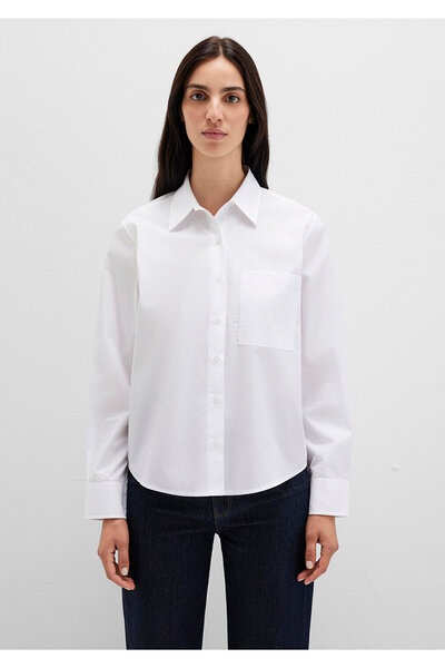 Mavi Weißes Hemd, lockere Passform / lockerer, bequemer Schnitt 1211364-620