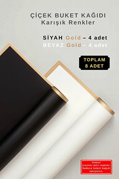 COLORPAK Çiçek Buket Ambalaj Jelatin Kağıdı (Karışık Renkler: Siyah ve Beyaz)...