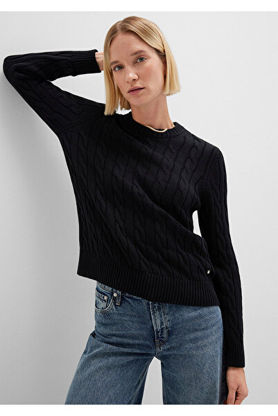 Mavi Silk Blend Crew Neck Black Sweater S Slim Fit / Slim Fit 1710721-900