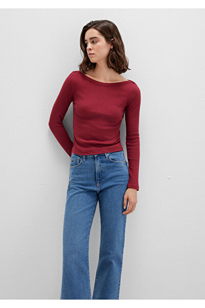 Mavi Langärmliges rotes Basic-T-Shirt Slim Fit / Enganliegend 1613622-70430