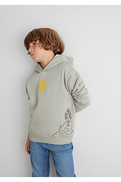 Mavi Hooded Printed Green Sweatshirt 6S10149-70155