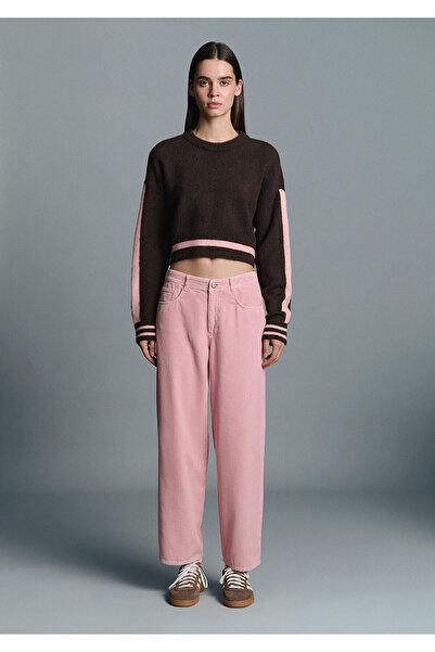 Mavi Καφέ πουλόβερ με λεπτομέρεια ρίγες / Κοντό κόψιμο 1710876-70251