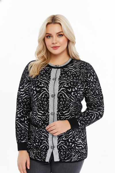 Laden Angora Knitwear Plus Size Women's Winter Mother Cardigan