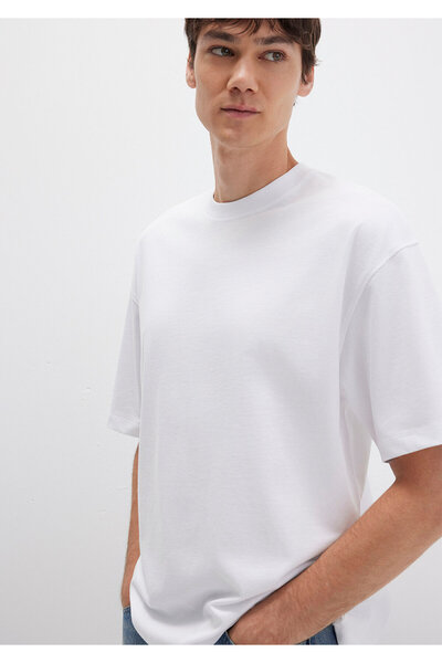 Mavi Λευκό μπλουζάκι Crew Neck Basic Oversize / Φαρδιά κοπή 0613113-620