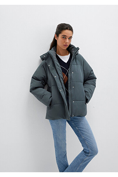 Mavi με κουκούλα Πράσινο Φουσκωτό Παλτό 1110225-71598