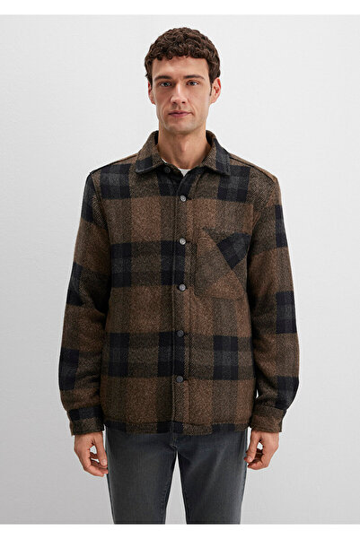 Mavi Karierte Jacke aus Wollmischung, Oversize / Weite Passform 0110749-91230