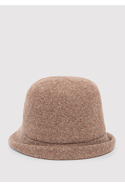 Mavi Yün Karışımlı Kahverengi Şapka 1911759-32164